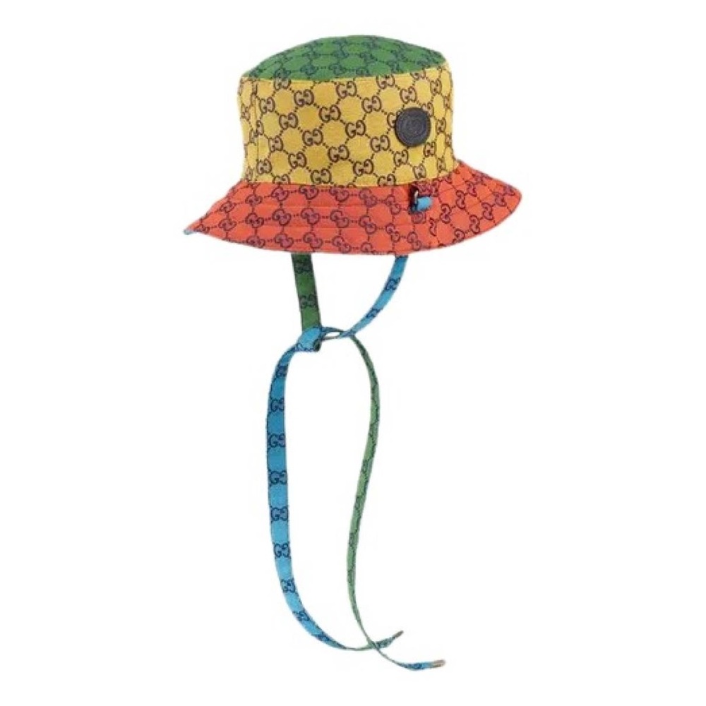 New Gucci GG hat Reversible canvas bucket straps hat with Interlocking G